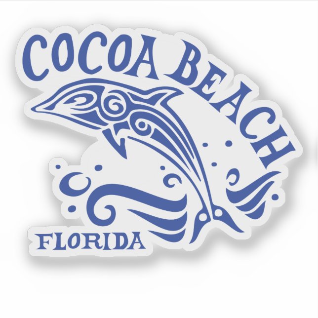 Adesivo Cocoa Beach Florida com golfinho (Frente)