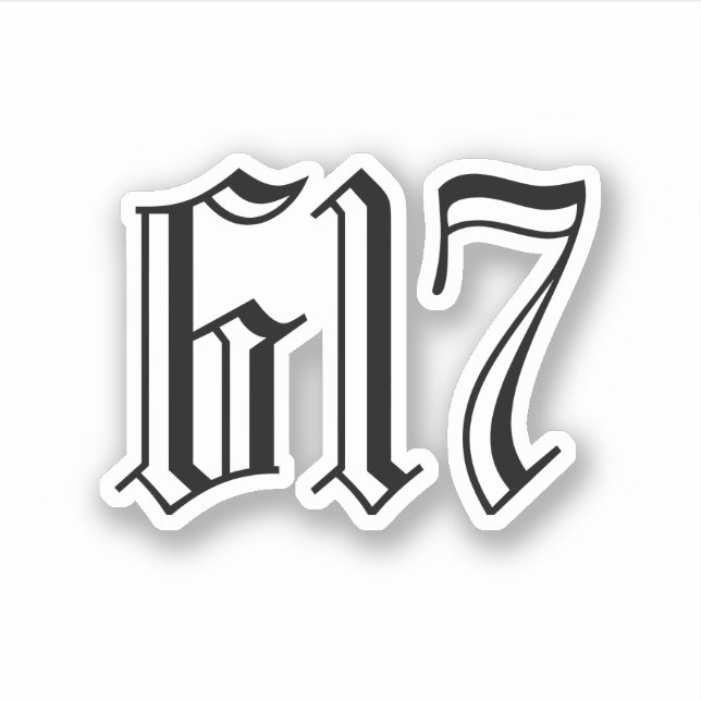 Adesivo Código de área 617 (Boston) (Frente)