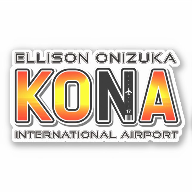 Adesivo Código do Aeroporto Internacional KOA de Kona (Frente)
