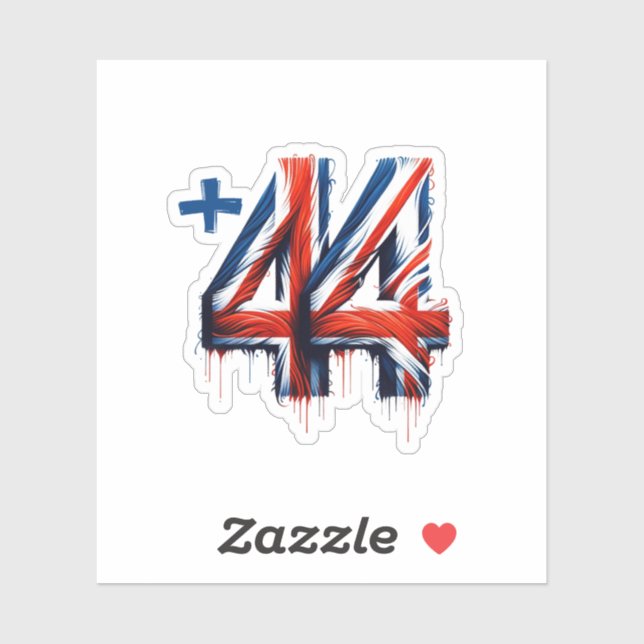 Adesivo Código do país do Reino Unido (Folha)