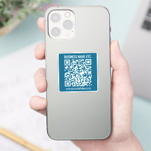 Adesivo Código QR azul oceânico editável