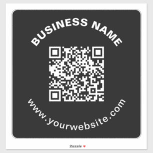 Adesivo Código QR com Nome da Empresa Texto Circular em Ne