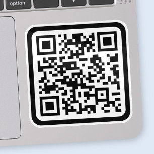 Adesivo Código QR moderno editável Branco preto ou qualq