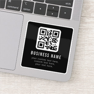Adesivo Código QR personalizável e design de texto editáve