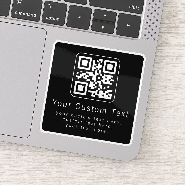 Adesivo Código QR personalizável e modelo de texto editáve (Detalhe)