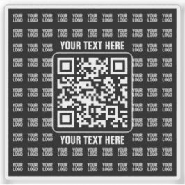 Adesivo Código QR promocional (editável) com padrão de log