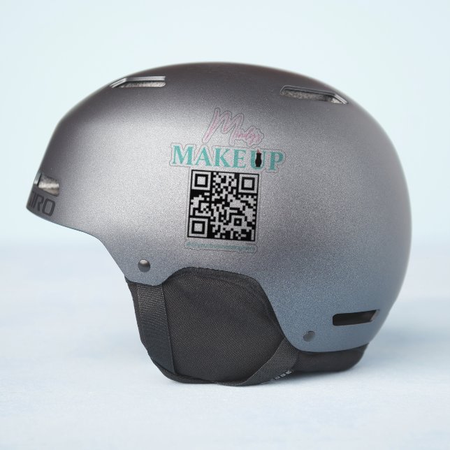 Adesivo Código QR Salon Business Nome Bike Helmet Decência (Lado do capacete)