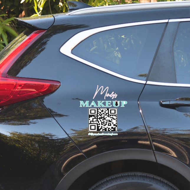 Adesivo Código QR Salon Nome Comercial Carro Decência (Lado do carro)