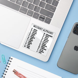 Adesivo Código Telefônico Alfabético Militar, Alpha Bravo.