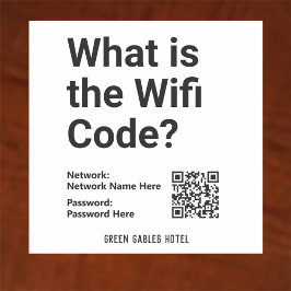 Adesivo Código WiFi com código QR em um