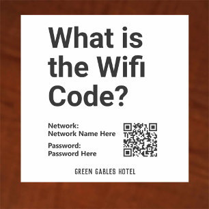 Adesivo Código WiFi com código QR em um