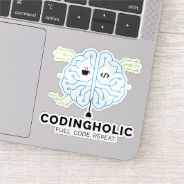 Adesivo Codingholic Tech Brain Programmer 
