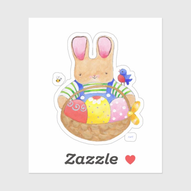 Adesivo Coelhinho com Páscoa (Folha)