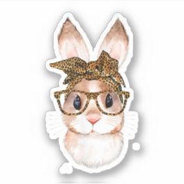 Adesivo Coelhinho da Páscoa Bonito Mãe Páscoa Ano Leopardo