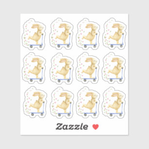 Adesivo Coelhinho De Páscoa Num Patinete