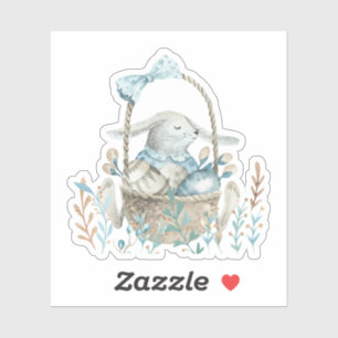 Adesivo Coelhinho e cesto da Páscoa de Aquarela