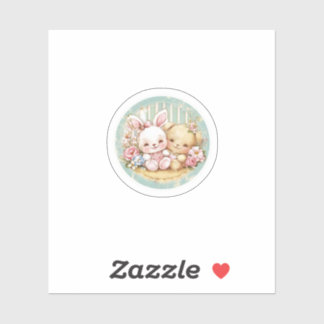 Adesivo Coelhinho e urso-vegetativo