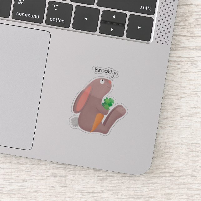 Adesivo Coelho bonito sentado com desenho de cenoura (Detalhe)