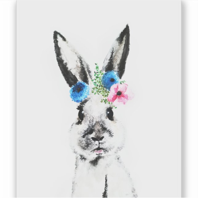 Adesivo Coelho com Flores (Frente)