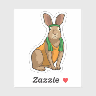 Adesivo Coelho como Corredor com Toalha