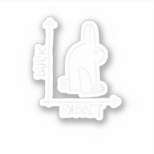 Adesivo Coelho engraçado ou pato, díptico de animal selvag