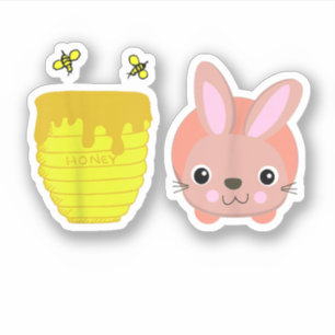 Adesivo Coelho Fofo e Divertido Honey Bunny Amantes de Ani