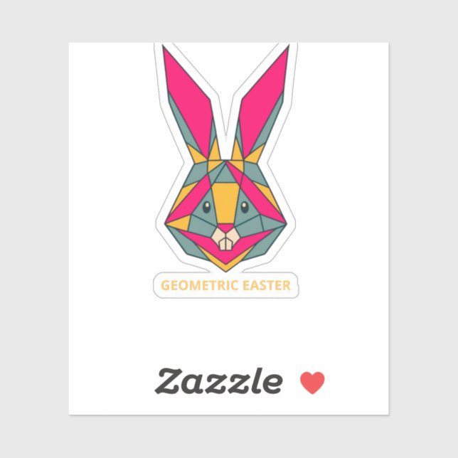 Adesivo Coelho Geométrico da Páscoa (Folha)