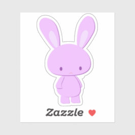 Adesivo Coelho Minimalista Roxo Pastel Kawaii Fofo
