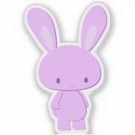 Adesivo Coelho Minimalista Roxo Pastel Kawaii Fofo