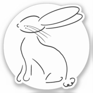 Adesivo coelho simples desenho de coelho preto moderno sim