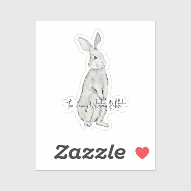 Adesivo Coelho veludo engraçado (Folha)