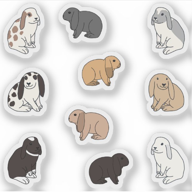 Adesivo Coelhos com orelhas (Frente)