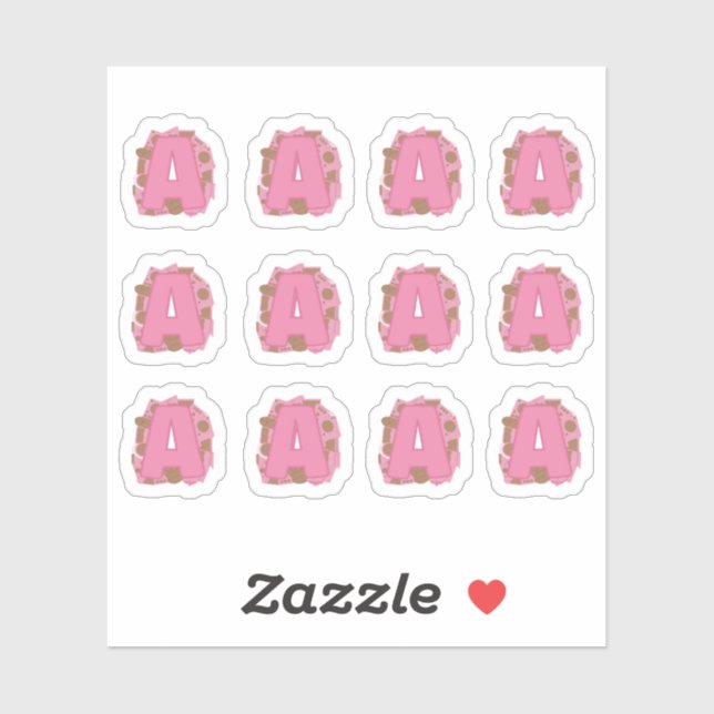 Adesivo Coffee Letter A: Monogram Initial Sheet (Folha)