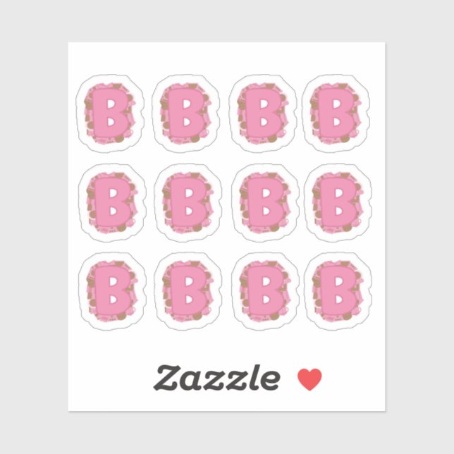 Adesivo Coffee Letter B: Monogram Initial Sheet (Folha)