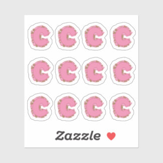 Adesivo Coffee Letter C: Monogram Initial Sheet