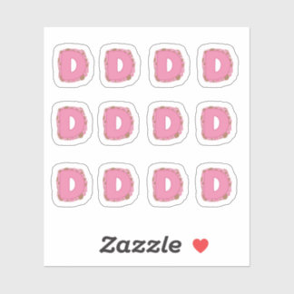 Adesivo Coffee Letter D: Monogram Initial Sheet