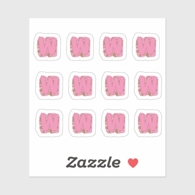 Adesivo Coffee Letter W: Monogram Initial Sheet (Folha)