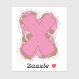 Adesivo Coffee Letter X: Monogram Initial 