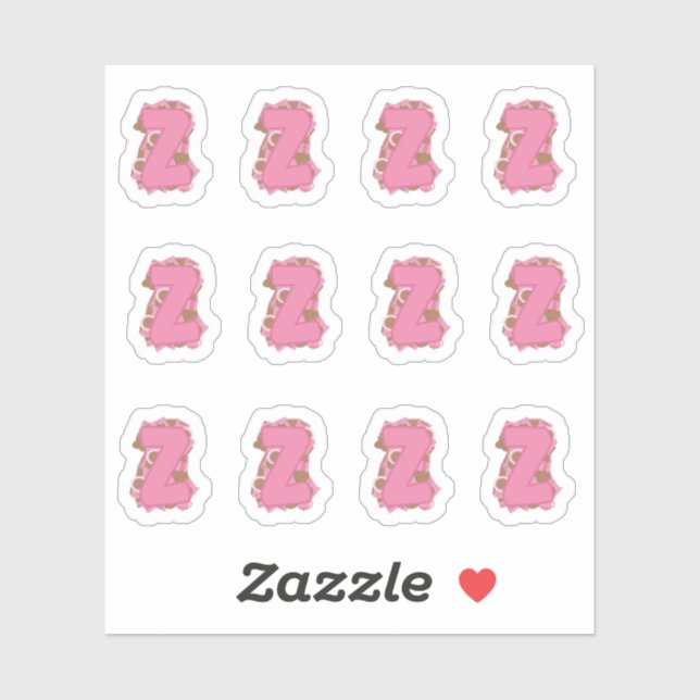 Adesivo Coffee Letter Z: Monogram Initial Sheet (Folha)