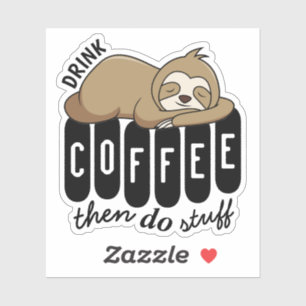Adesivo Coffee Sleth Sloth Bonito