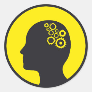 Adesivo   Cogs trabalhando no cérebro