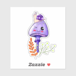 Adesivo cogumelo-do-campo e caracol