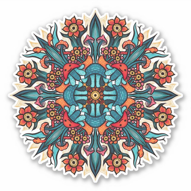 Adesivo Cogumelo-psíquico-hippie-psíquico-esquisito (Frente)