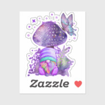 cogumelo roxo com gnomo