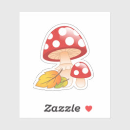 Adesivo Cogumelos com banheiras de Boné vermelho com folha