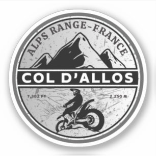 Adesivo Col d'Allos, passeio de mota nos Alpes franceses