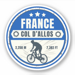 Adesivo Col d'Allos, tour de bicicleta pelos Alpes frances