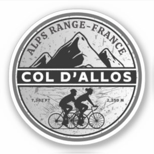 Adesivo Col d'Allos, tour de bicicleta pelos Alpes frances
