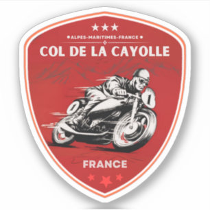 Adesivo Col de la Cayolle francês Alpes tour de motobike
