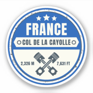 Adesivo Col de la Cayolle francês Alpes tour de motobike
